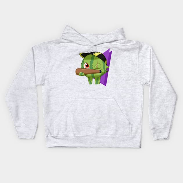 Bat Melon Kids Hoodie by HoroBunny